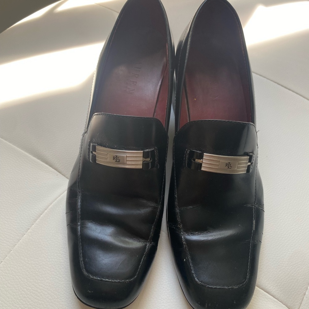 Vintage Ralph Lauren Black Heeled Loafers - Picture 4 of 15